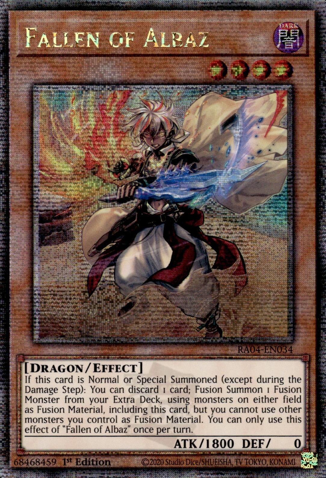 Fallen of Albaz (New Art) [RA04-EN034] Quarter Century Secret Rare | Exor Games Summserside
