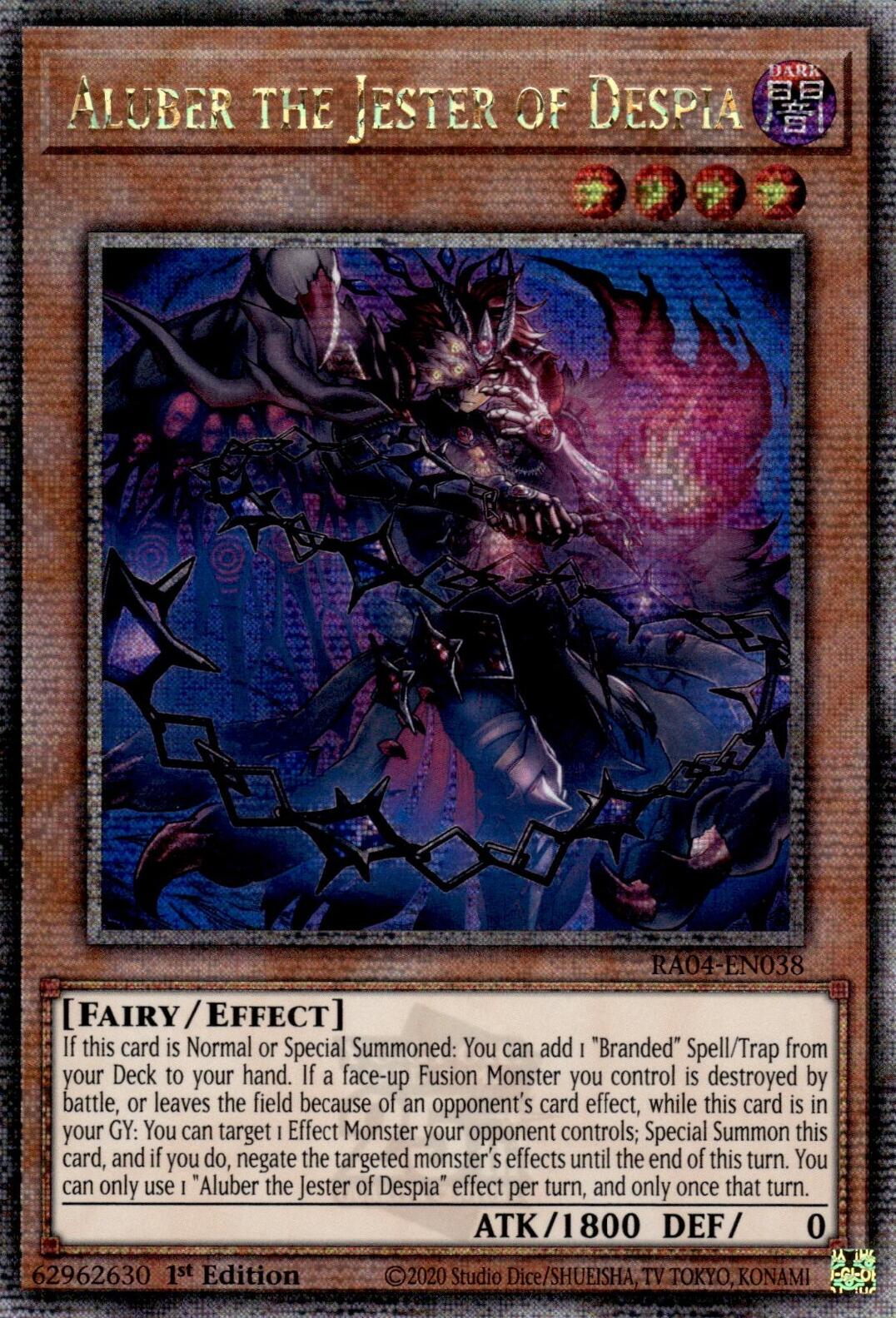 Aluber the Jester of Despia (New Art) [RA04-EN038] Quarter Century Secret Rare | Exor Games Summserside