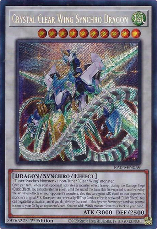 Crystal Clear Wing Synchro Dragon [RA04-EN059] Secret Rare | Exor Games Summserside