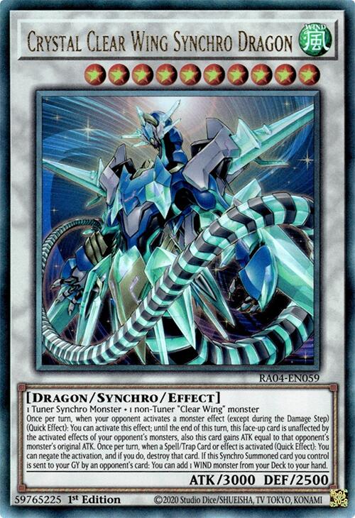 Crystal Clear Wing Synchro Dragon [RA04-EN059] Prismatic Ultimate Rare | Exor Games Summserside