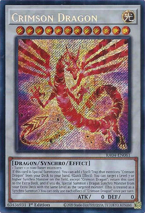 Crimson Dragon (card) [RA04-EN061] Secret Rare | Exor Games Summserside