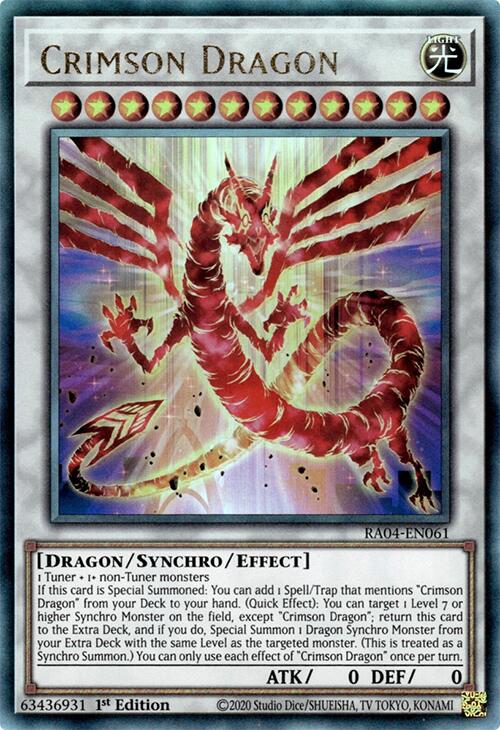 Crimson Dragon (card) [RA04-EN061] Prismatic Ultimate Rare | Exor Games Summserside