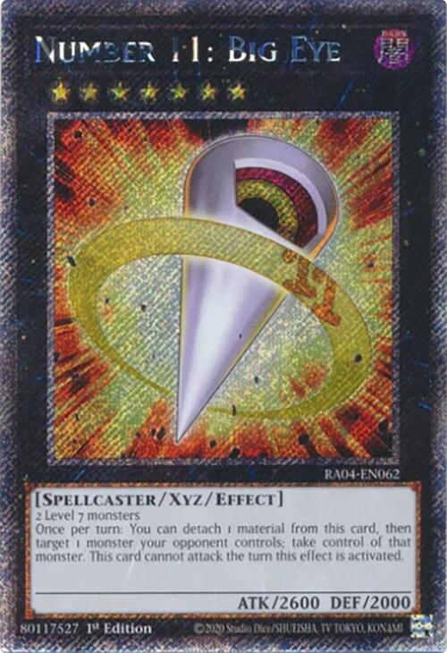 Number 11: Big Eye [RA04-EN062] Platinum Secret Rare | Exor Games Summserside