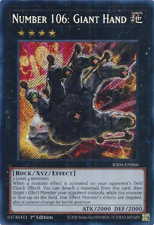 Number 106: Giant Hand [RA04-EN066] Secret Rare | Exor Games Summserside