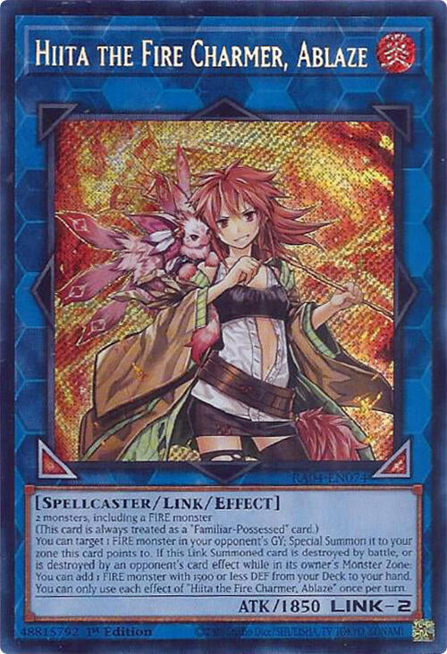 Hiita the Fire Charmer, Ablaze [RA04-EN074] Secret Rare | Exor Games Summserside