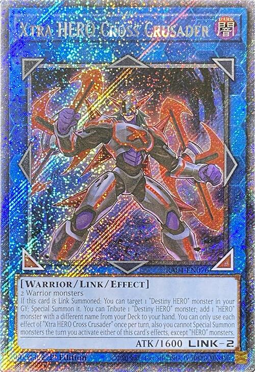 Xtra HERO Cross Crusader [RA04-EN076] Platinum Secret Rare | Exor Games Summserside