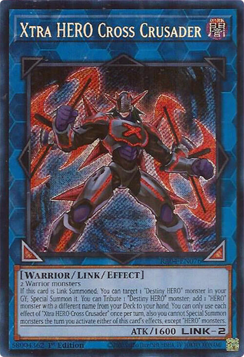 Xtra HERO Cross Crusader [RA04-EN076] Secret Rare | Exor Games Summserside