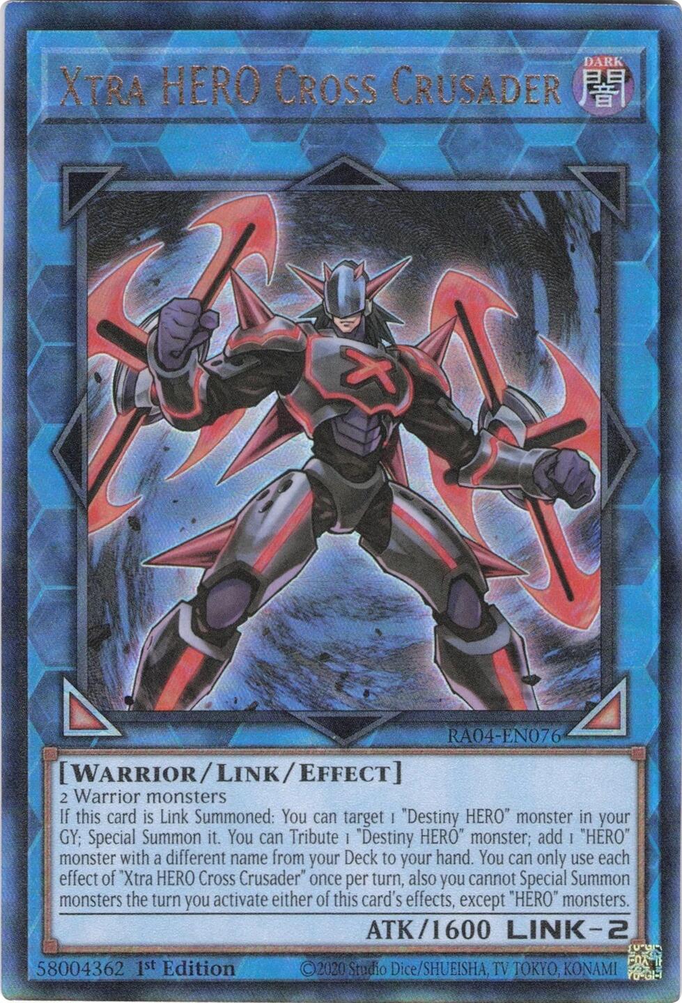 Xtra HERO Cross Crusader [RA04-EN076] Prismatic Ultimate Rare | Exor Games Summserside
