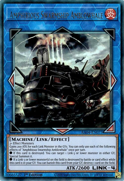 Amphibious Swarmship Amblowhale [RA04-EN077] Prismatic Ultimate Rare | Exor Games Summserside