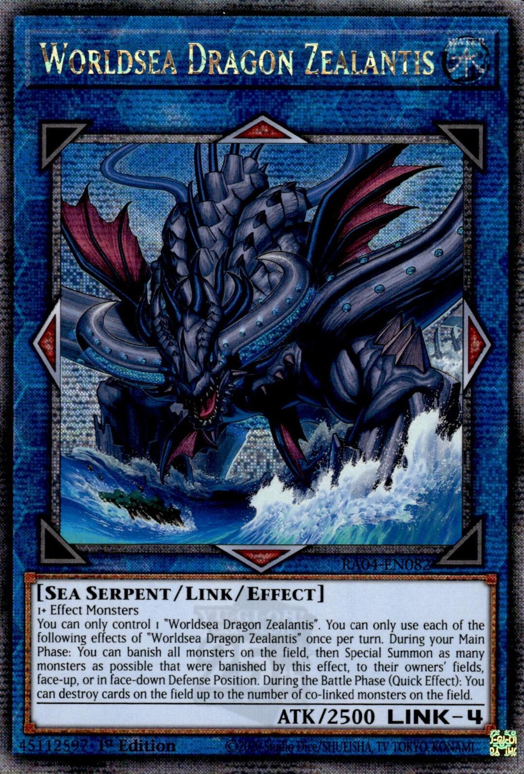 Worldsea Dragon Zealantis [RA04-EN082] Quarter Century Secret Rare | Exor Games Summserside