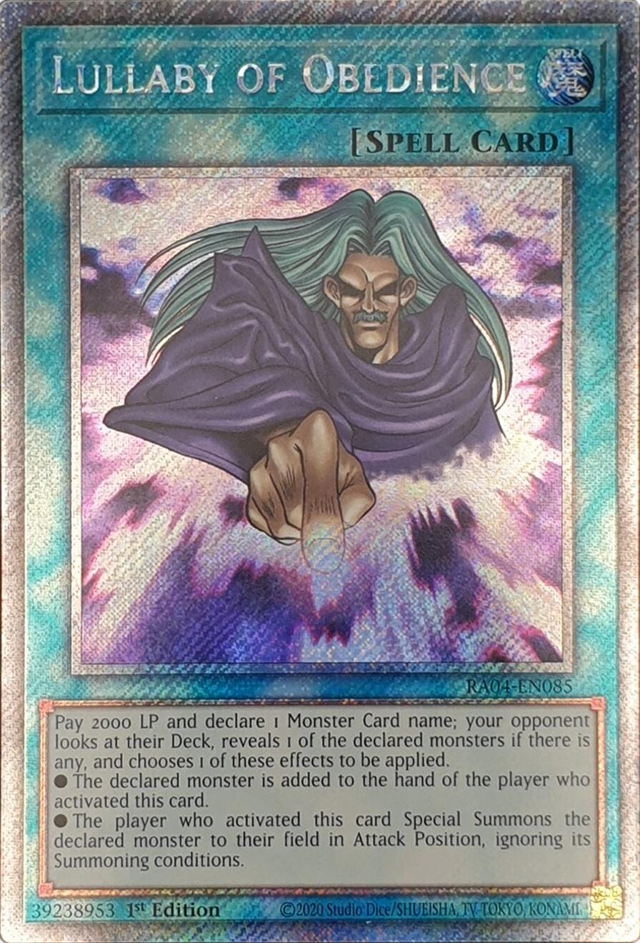 Lullaby of Obedience [RA04-EN085] Platinum Secret Rare | Exor Games Summserside