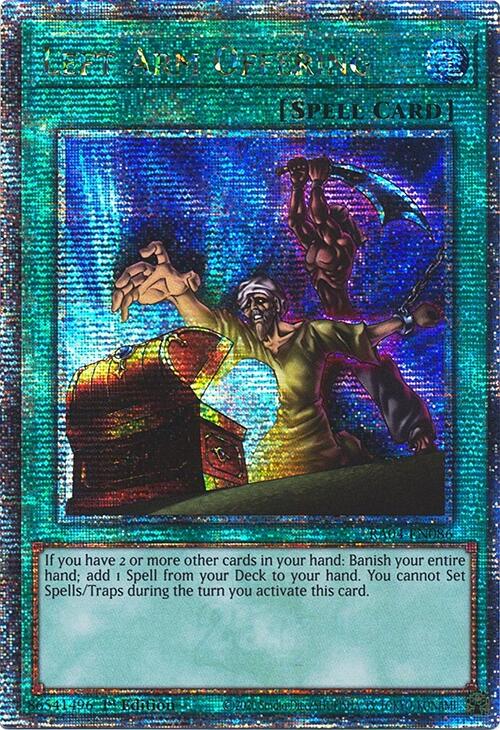 Left Arm Offering [RA04-EN086] Quarter Century Secret Rare | Exor Games Summserside