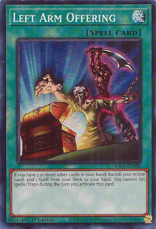 Left Arm Offering [RA04-EN086] Super Rare | Exor Games Summserside