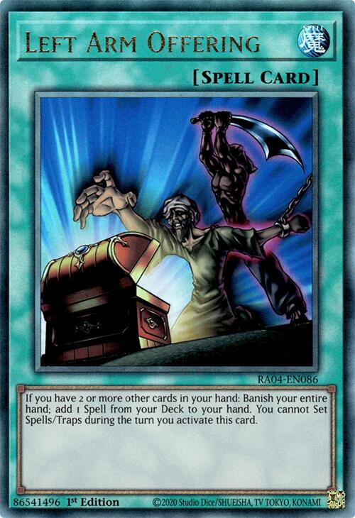 Left Arm Offering [RA04-EN086] Prismatic Ultimate Rare | Exor Games Summserside