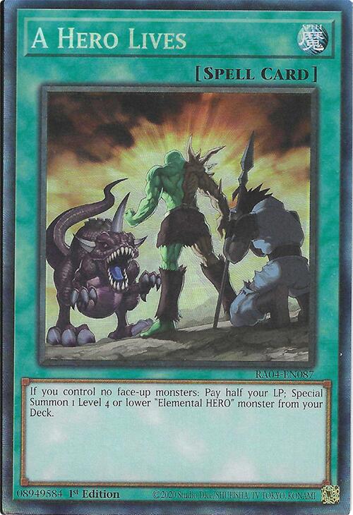 A Hero Lives [RA04-EN087] Prismatic Collector's Rare | Exor Games Summserside