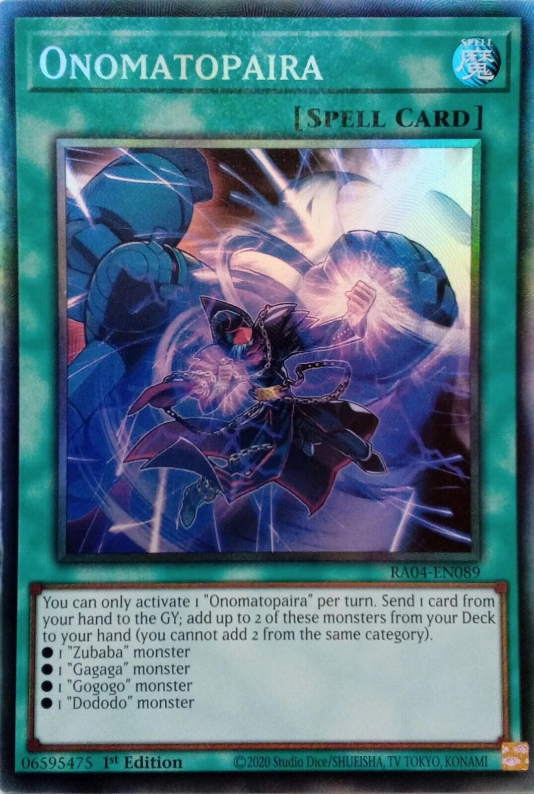 Onomatopaira [RA04-EN089] Prismatic Collector's Rare | Exor Games Summserside