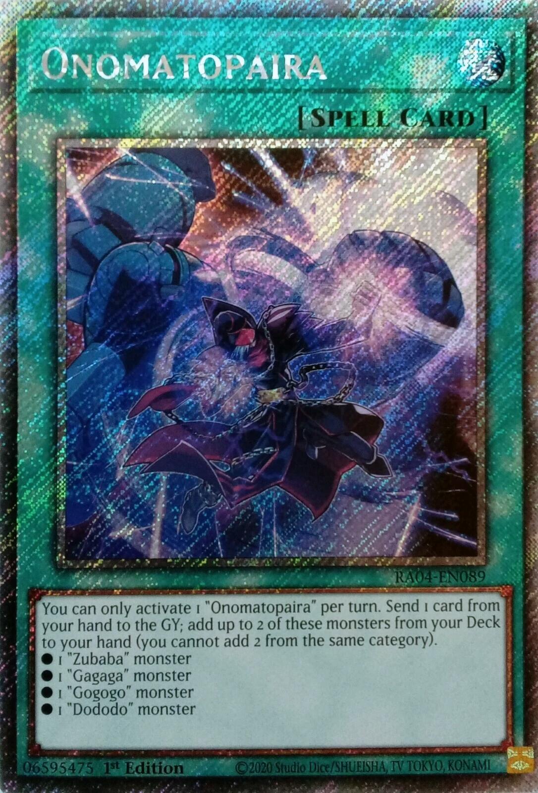 Onomatopaira [RA04-EN089] Platinum Secret Rare | Exor Games Summserside