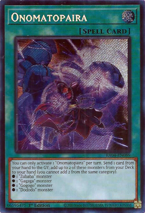 Onomatopaira [RA04-EN089] Secret Rare | Exor Games Summserside