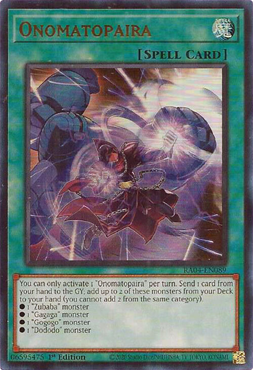 Onomatopaira [RA04-EN089] Ultra Rare | Exor Games Summserside