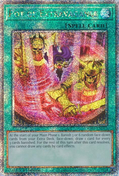 Pot of Extravagance (New Art) [RA04-EN093] Quarter Century Secret Rare | Exor Games Summserside
