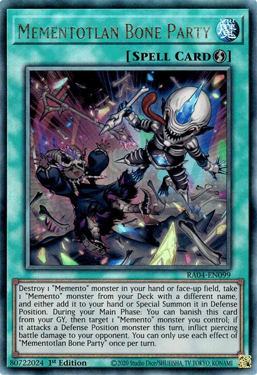 Mementotlan Bone Party [RA04-EN099] Prismatic Ultimate Rare | Exor Games Summserside
