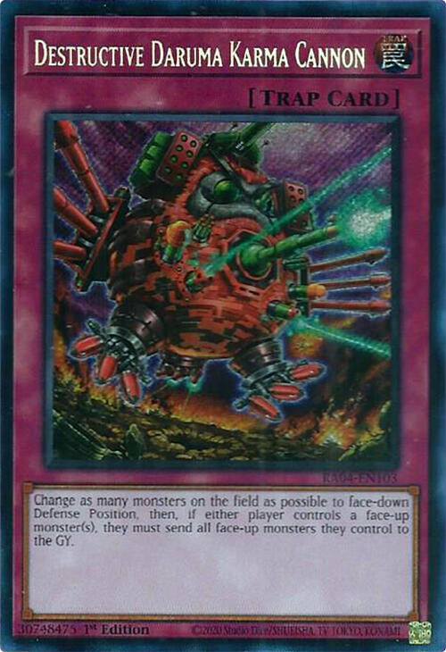 Destructive Daruma Karma Cannon [RA04-EN103] Secret Rare | Exor Games Summserside