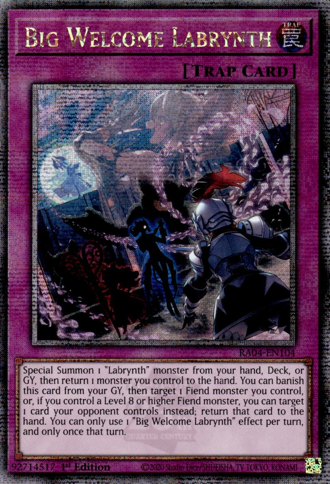 Big Welcome Labrynth [RA04-EN104] Quarter Century Secret Rare | Exor Games Summserside