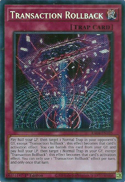 Transaction Rollback [RA04-EN105] Secret Rare | Exor Games Summserside