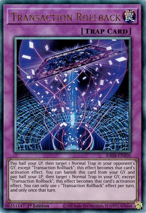 Transaction Rollback [RA04-EN105] Prismatic Ultimate Rare | Exor Games Summserside