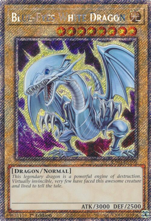 Blue-Eyes White Dragon (7th Art) [RA04-EN108] Platinum Secret Rare | Exor Games Summserside