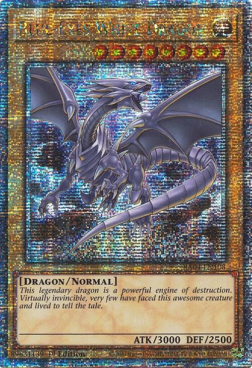 Blue-Eyes White Dragon (8th Art) [RA04-EN108] Quarter Century Secret Rare | Exor Games Summserside