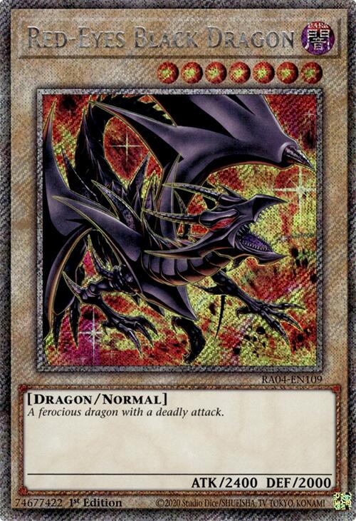 Red-Eyes Black Dragon (8th Art) [RA04-EN109] Platinum Secret Rare | Exor Games Summserside