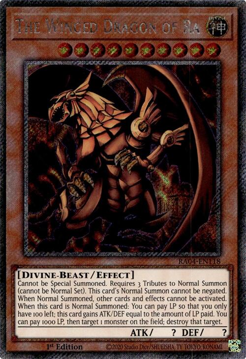 The Winged Dragon of Ra [RA04-EN118] Platinum Secret Rare | Exor Games Summserside