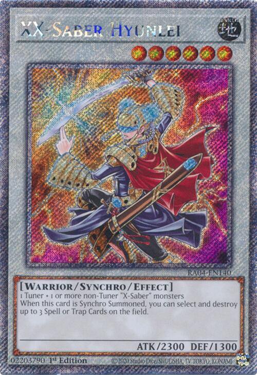 XX-Saber Hyunlei [RA04-EN140] Platinum Secret Rare | Exor Games Summserside