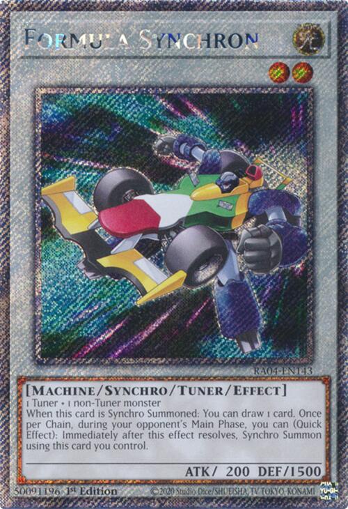 Formula Synchron [RA04-EN143] Platinum Secret Rare | Exor Games Summserside