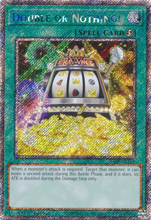 Double or Nothing! [RA04-EN156] Platinum Secret Rare | Exor Games Summserside