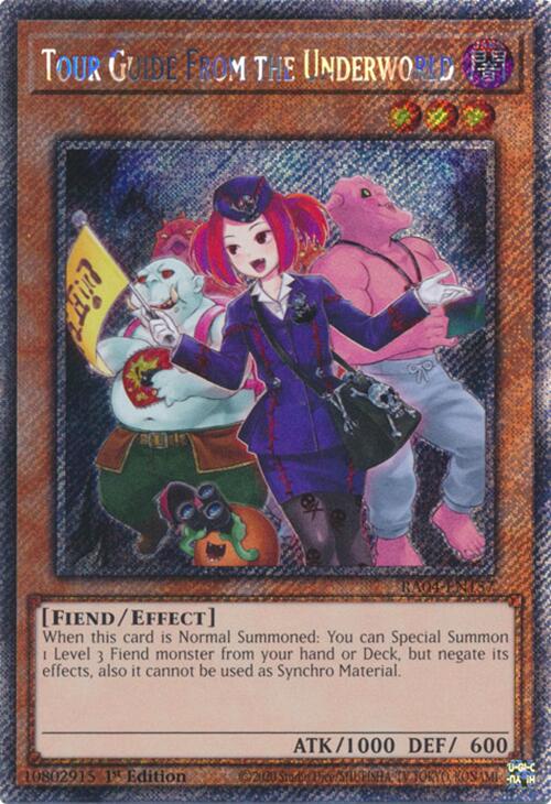 Tour Guide from the Underworld (Alternate Art) [RA04-EN157] Platinum Secret Rare | Exor Games Summserside
