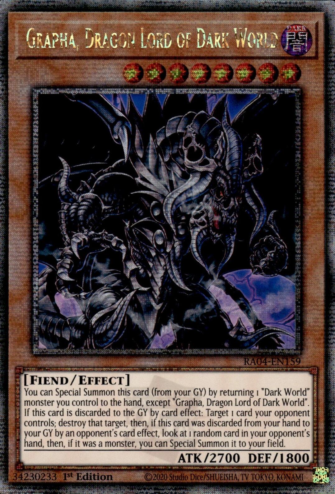 Grapha, Dragon Lord of Dark World [RA04-EN159] Quarter Century Secret Rare | Exor Games Summserside