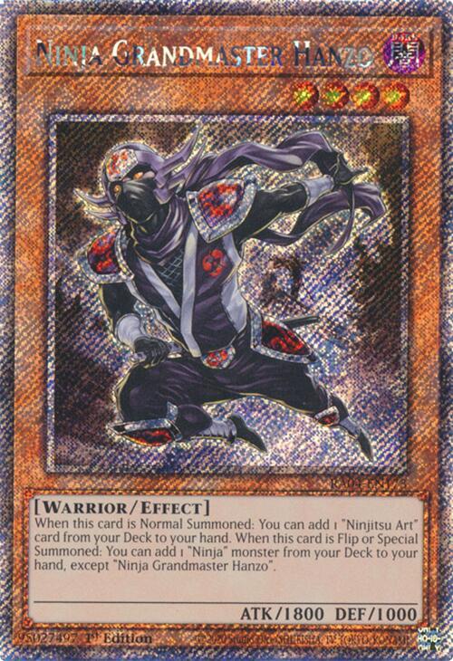 Ninja Grandmaster Hanzo [RA04-EN173] Platinum Secret Rare | Exor Games Summserside