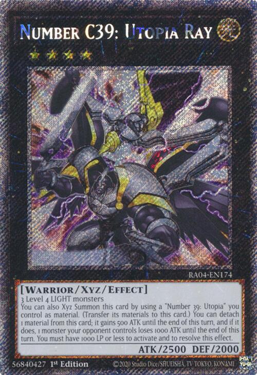 Number C39: Utopia Ray [RA04-EN174] Platinum Secret Rare | Exor Games Summserside