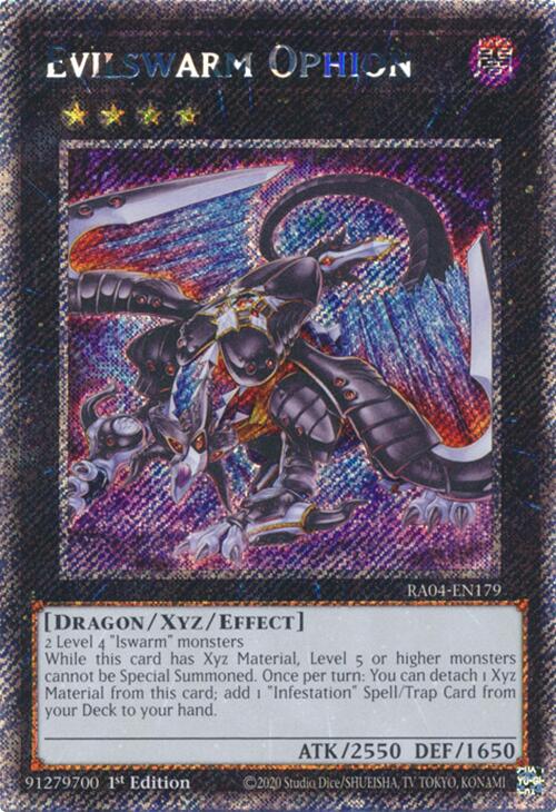 Evilswarm Ophion [RA04-EN179] Platinum Secret Rare | Exor Games Summserside