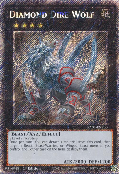 Diamond Dire Wolf [RA04-EN200] Platinum Secret Rare | Exor Games Summserside