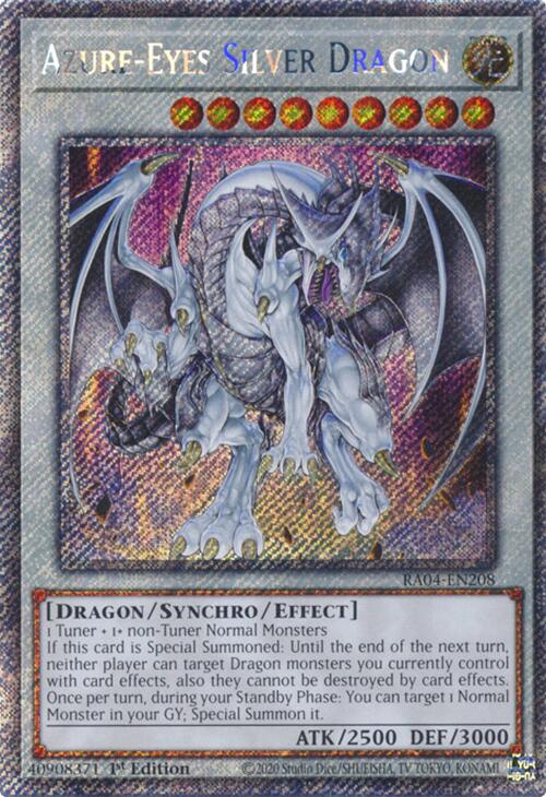 Azure-Eyes Silver Dragon [RA04-EN208] Platinum Secret Rare | Exor Games Summserside