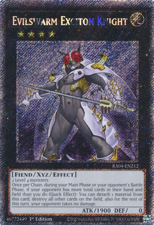 Evilswarm Exciton Knight [RA04-EN212] Platinum Secret Rare | Exor Games Summserside