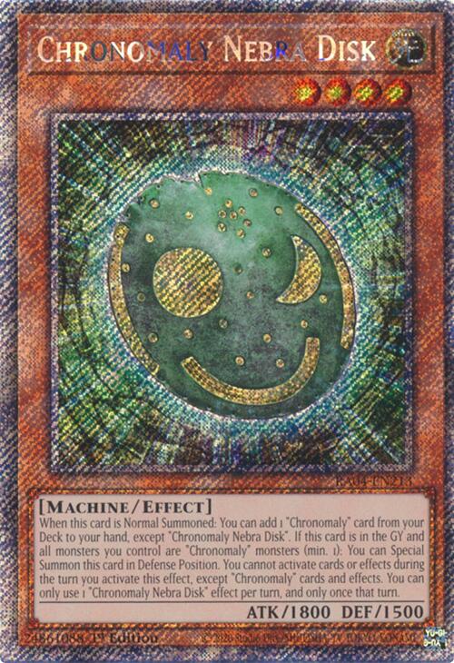 Chronomaly Nebra Disk [RA04-EN213] Platinum Secret Rare | Exor Games Summserside