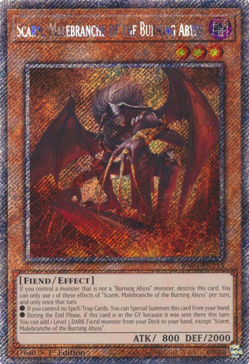 Scarm, Malebranche of the Burning Abyss [RA04-EN233] Platinum Secret Rare | Exor Games Summserside