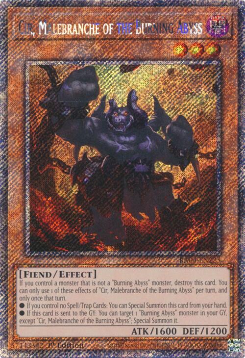 Cir, Malebranche of the Burning Abyss [RA04-EN235] Platinum Secret Rare | Exor Games Summserside