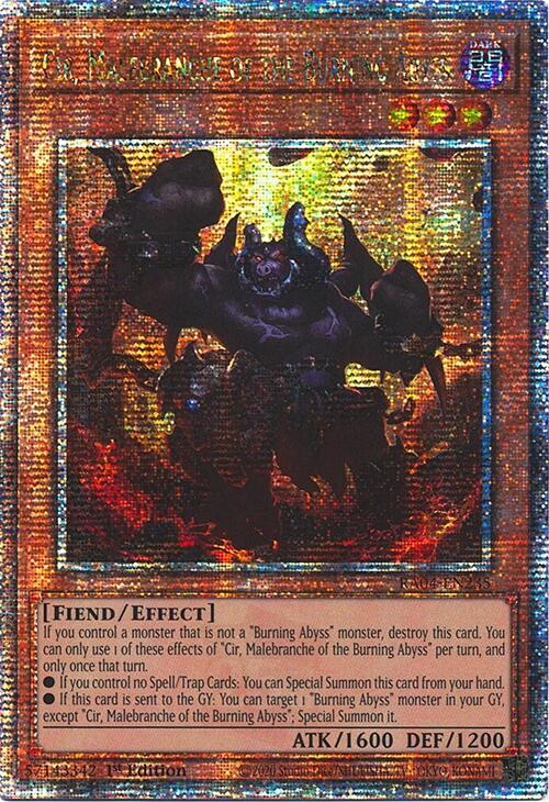 Cir, Malebranche of the Burning Abyss [RA04-EN235] Quarter Century Secret Rare | Exor Games Summserside