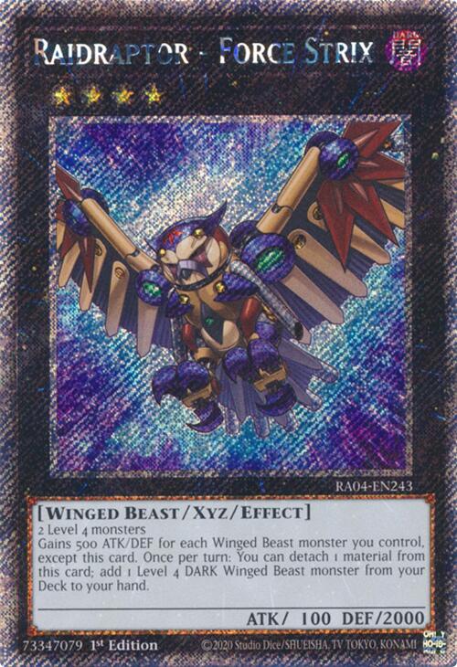 Raidraptor - Force Strix [RA04-EN243] Platinum Secret Rare | Exor Games Summserside