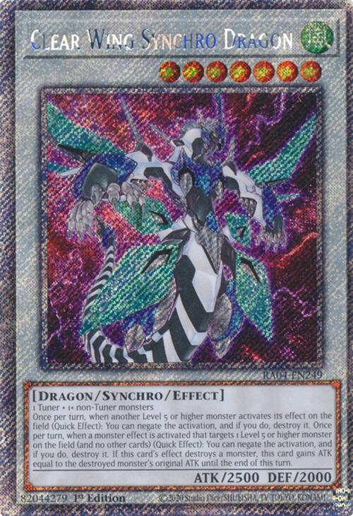Clear Wing Synchro Dragon [RA04-EN249] Platinum Secret Rare | Exor Games Summserside